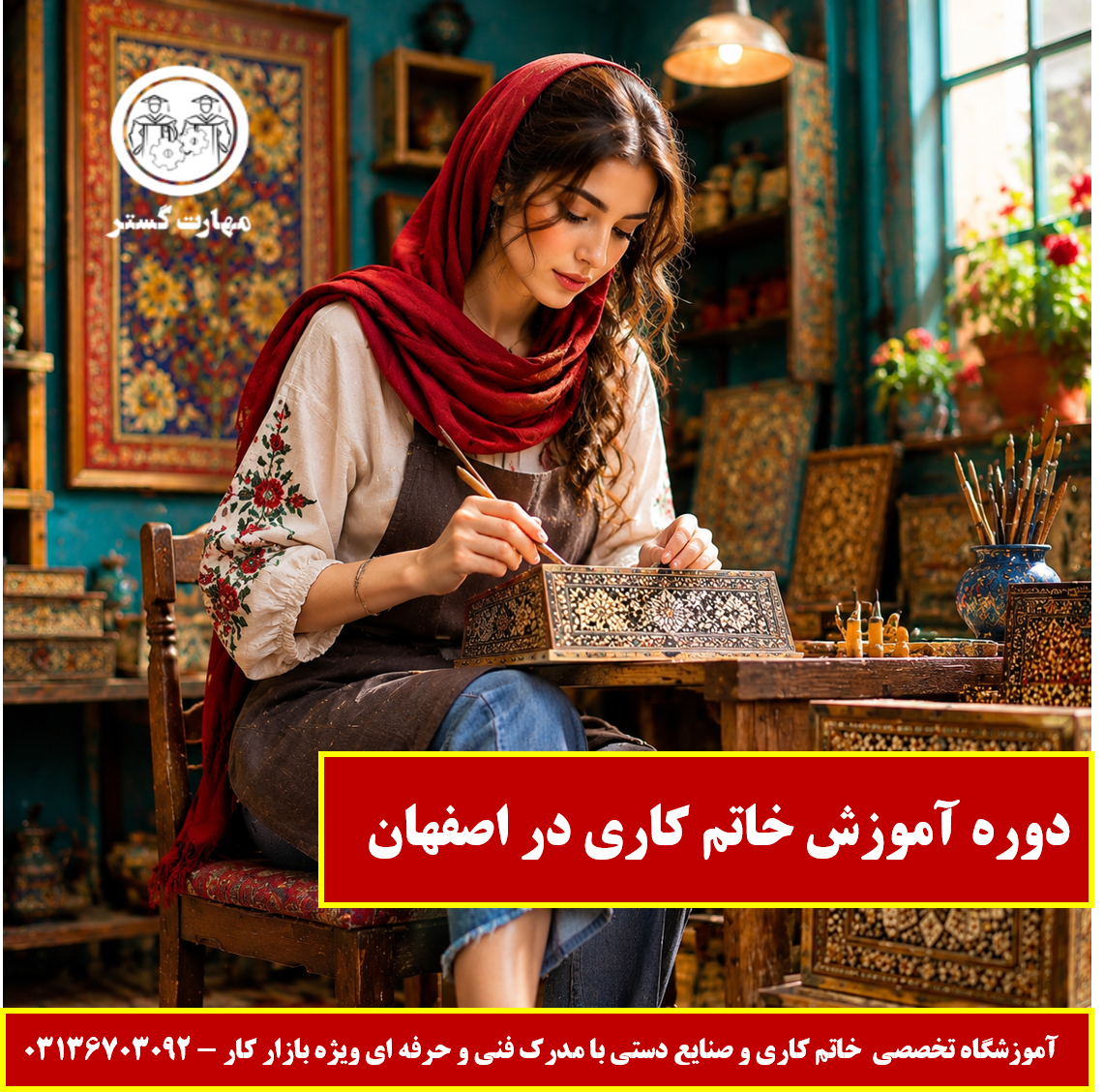 دوره آموزشی خاتم کاری در اصفهان با گواهی‌نامه معتبر